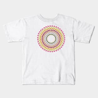 Rainbow Garden Mandala - Teal Kids T-Shirt